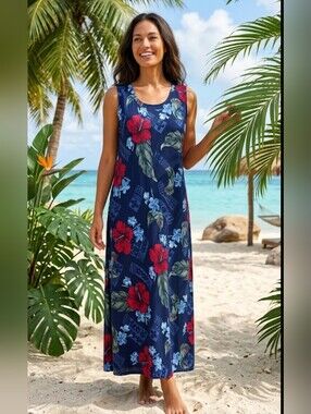 Coconut Breeze Hawaii Maxi dress Sz XXL
